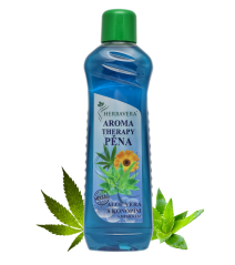 Herbavera Aromaterapi badskum med aloe vera och hampa 1000 ml - förpackning med 8 stycken
