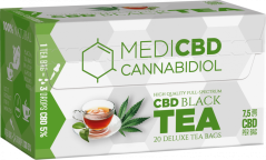 MediCBD sort te (æske med 20 teposer), 7,5 mg CBD - karton (10 æsker)