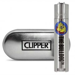 The Bulldog Clipper Gümüş Metal Çakmak + Hediye Kutusu, 12 adet / teşhir