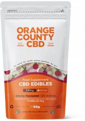 Orange County CBD Cerezas, paquete de viaje, 200 mg de CBD, 12 piezas, 50 g