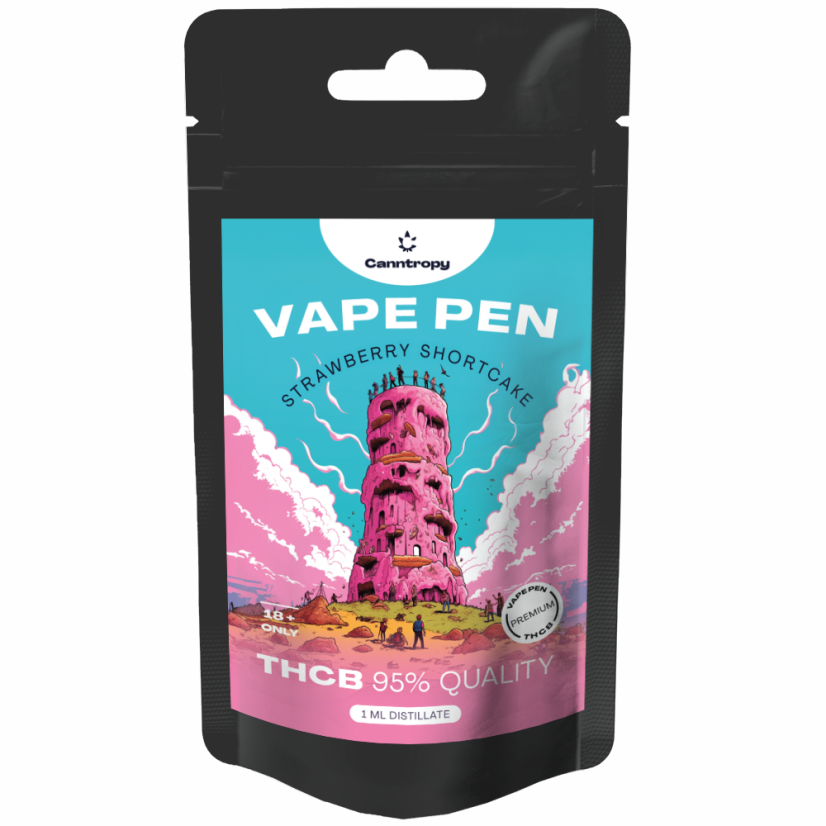 Canntropy THCB Vape Pen Çilek Kurabiye 1ml, THCB %95 kalite