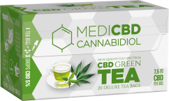 MediCBD žalioji arbata (20 arbatos maišelių dėžutė), 7,5 mg CBD – dėžutė (10 dėžučių)