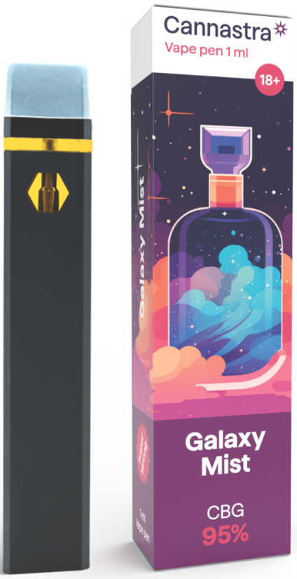 Cannastra Stylo vape jetable CBG Galaxy Mist, CBG 95 %, 1 ml