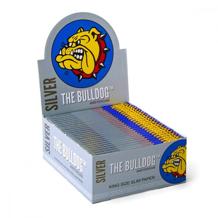 Bulldog Original Silver King Size Slim Rolling Papers, 50 buc / display