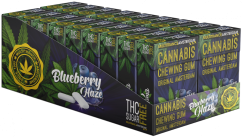 Cannabis Blueberry Haze tyggjó (sykurlaust) – Sýningarílát (20 kassar)