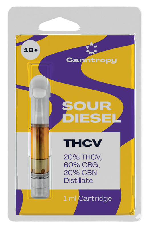 Canntropy Cartucho de THCV Diésel agrio - 20 % THCV, 60 % CBG, 20 % CBN, 1 jr