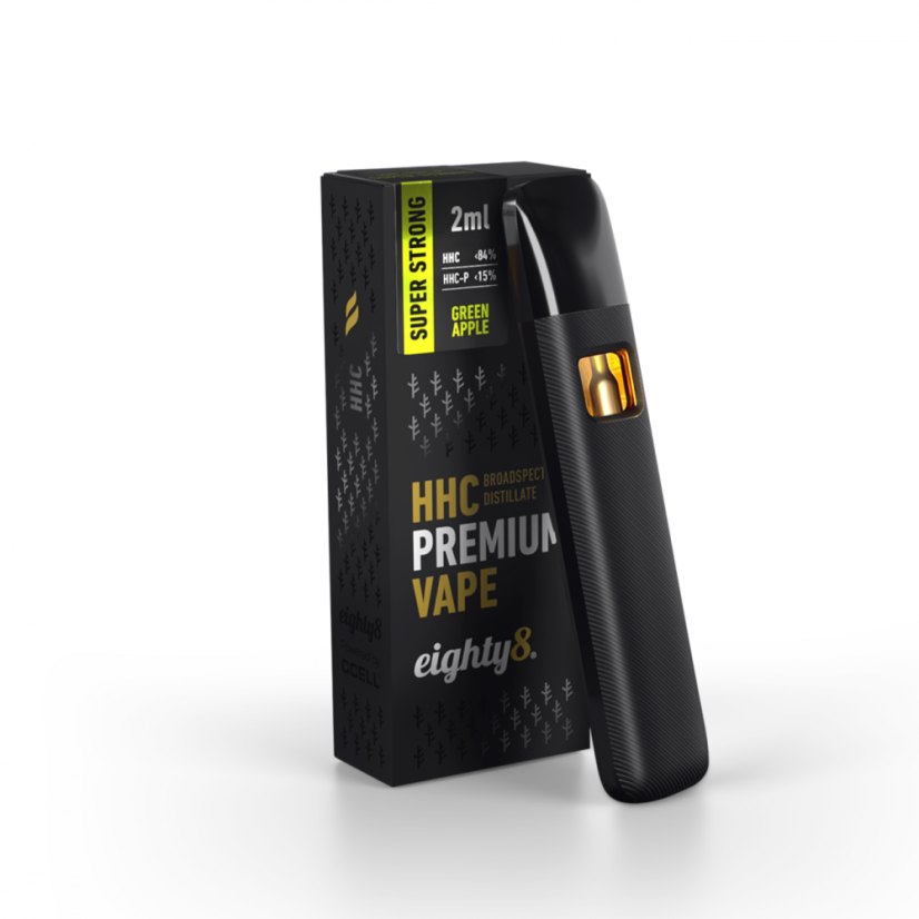 Eighty8 Vaporizador Superstrong HHC Manzana Verde, 84 % HHC, 15 % HHCP, CCELL, 2 ml