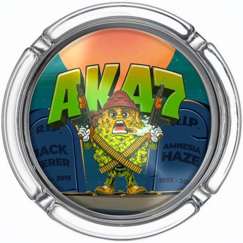 Best Buds Grote glazen asbakken AK47 (6 stuks/display)