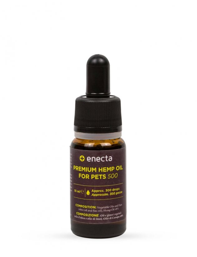 Enecta CBD kaņepju eļļa dzīvniekiem 5%, 500 mg, 10 ml