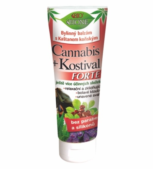 Bione Bylinný balzám s Kaštanem Koňským CANNABIS + KOSTIVAL FORTE 200 ml