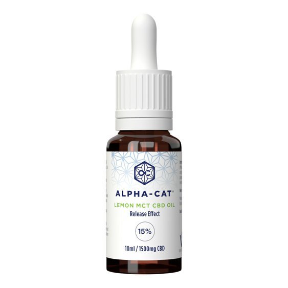 Alpha-CAT CBD λάδι καρύδας MCT με άρωμα λεμονιού 15%, 10 ml, 1500 mg