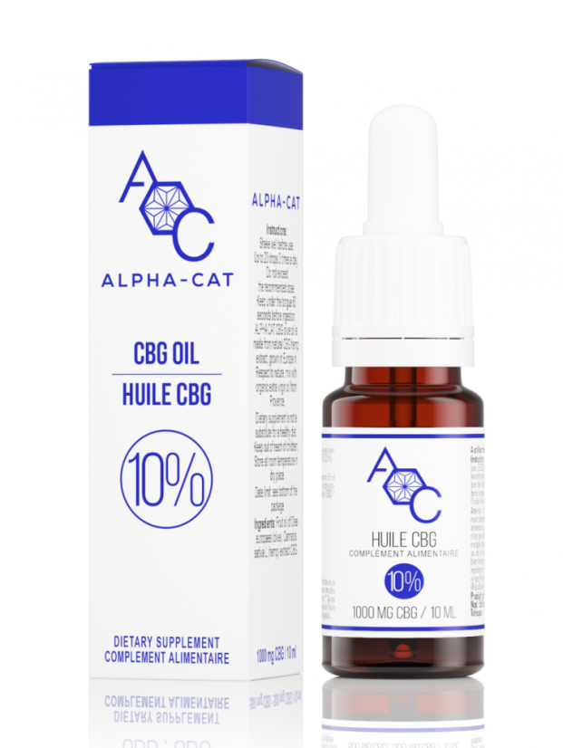 Óleo de cânhamo Alpha-CAT CBG 10%, 1000 mg, 10 ml