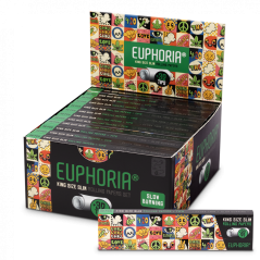 Euphoria キングサイズ スリム グルービー ローリングペーパー + フィルター - 50 個入りボックス