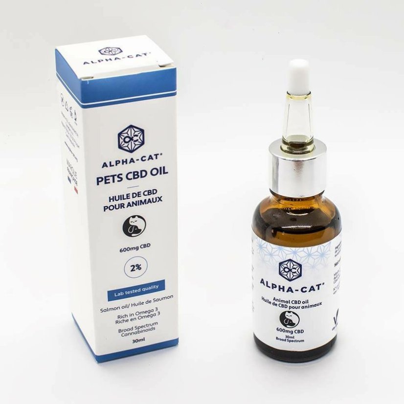 Alpha-CAT CBD laxaolía fyrir dýr, 2%, 600mg, 30ml