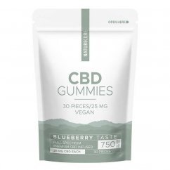 Nature Cure CBD ブルーベリーグミ - 750 mg CBD、30 個、99 g
