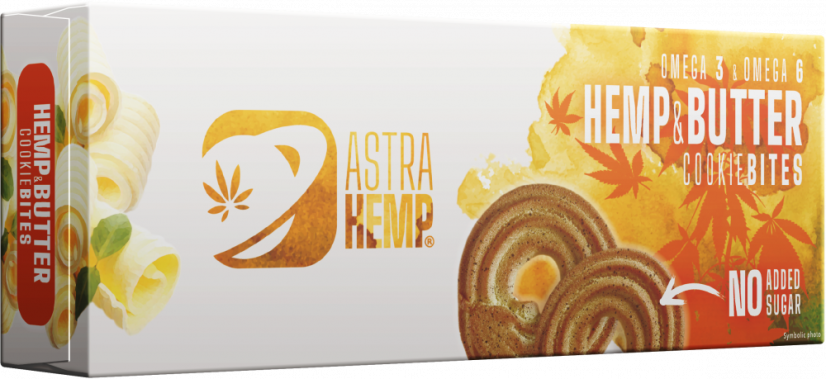 Astra Hemp Cookie Bites Hampa & Smör - Kartong (12 lådor)
