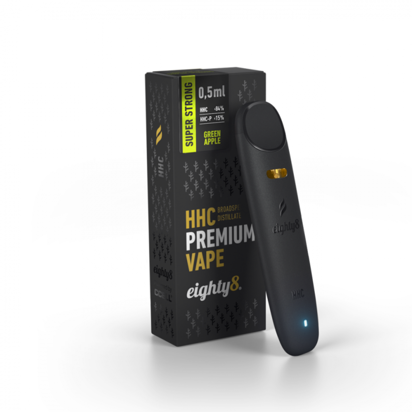 Eighty8 スーパーストロング HHC Vape グリーンアップル、84 % HHC、15 % HHCP、CCELL、0.5 ml