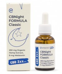 *Enecta Huile de chanvre CBNight Formula Classic avec mélatonine, 250 mg d'extrait de chanvre biologique, 30 ml