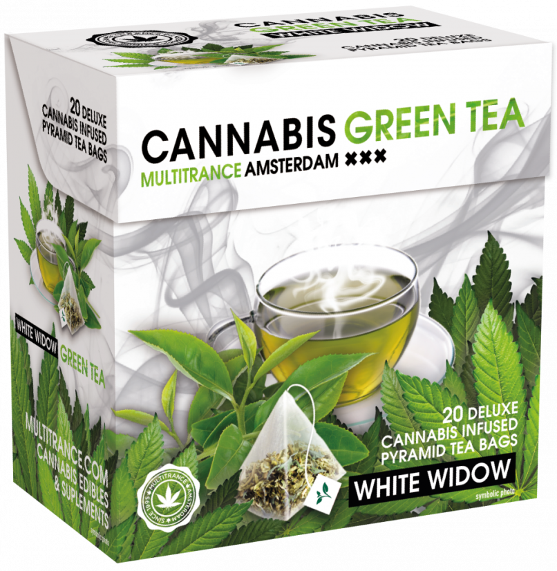 Té verde Cannabis White Widow (Caja de 20 bolsitas de té piramidales) - Caja (10 cajas)