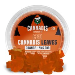 Cannabis Bakehouse - Foglie gommose al CBD Arancia, 10 pz. x 5 mg di CBD