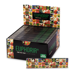 Euphoria Groovy rullepapir Kingsize Slim + filtre - Displayboks med 24 pakker med filtre