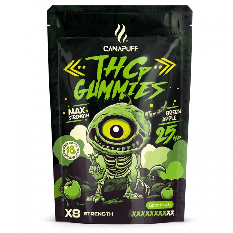 CanaPuff Gomitas de THCp Manzana verde, 5 piezas x 5 mg, 25 mg