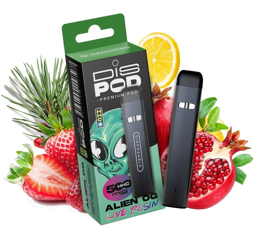 Czech CBD HHC Vape Pen disPOD Alien OG 500 mg, 0,5 ml