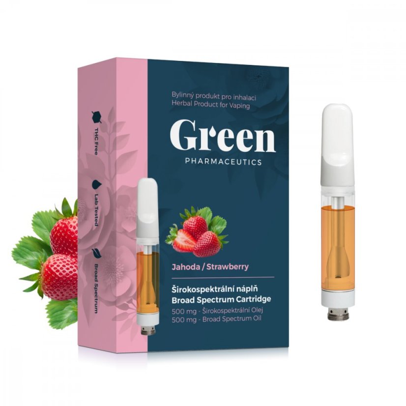 Green Pharmaceutics ricarica per inalatore ad ampio spettro - Fragola, 500 mg CBD