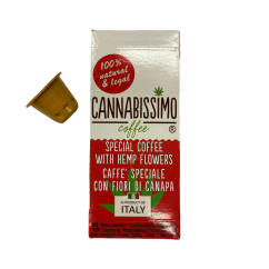 Cannabissimo - 麻の花入りコーヒー - ネスプレッソ カプセル、100 個
