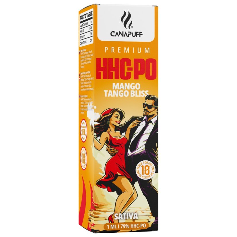 CanaPuff Mango Tango Bliss Tek Kullanımlık Vape Kalemi, 79 % HHCPO, 1 ml