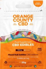 Orange County CBD Garrafas, mini embalagem de viagem, 100 mg CDB, 6 peças, 25 G
