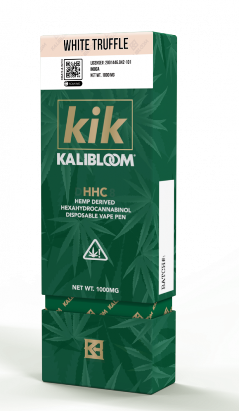 Kalibloom HHC Vape Pliiats Valge Trühvlid 90 %, 1000 mg HHC, 1 Jr