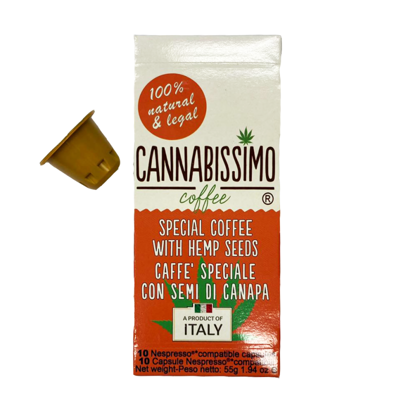 Cannabissimo - kaffi með hampfræjum - Nespresso hylki, 10 stk.