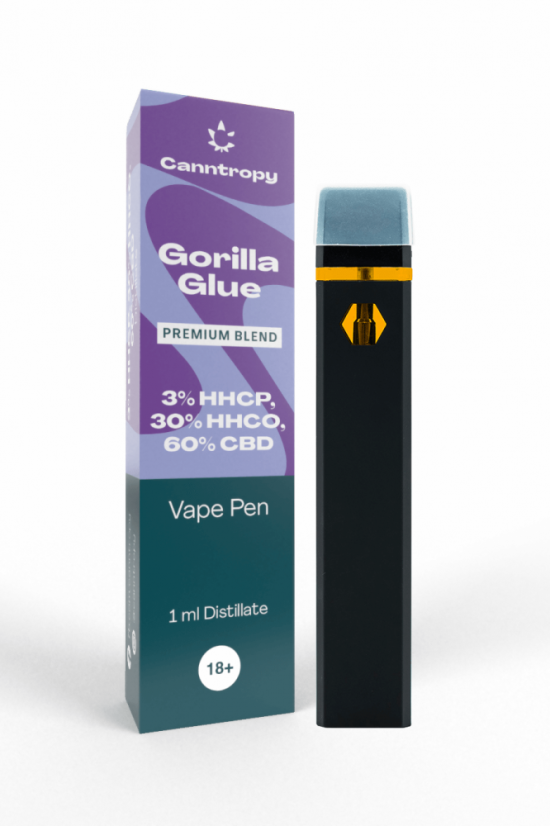 Canntropy HHC-PO Blend Vape Pen Gorilla lím, HHC-P 3%, HHC-O 30%, CBD 60%, 1 ml