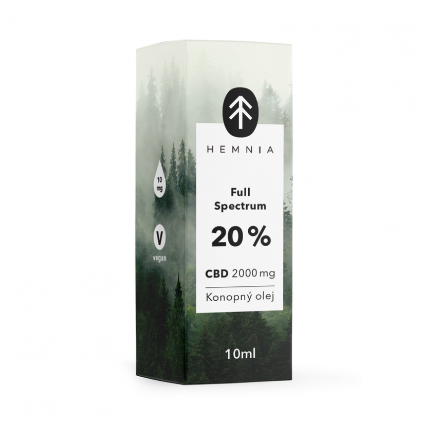 Hemnia Пълен спектър CBD конопено масло 20%, 2000 mg, 10 ml