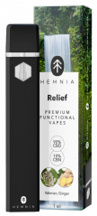 Hemnia Premium Functional Vape Pen Relief - 90 % CBD, 10 % CBN, valerian, ginger, 1 ml