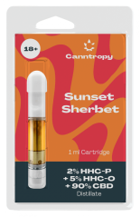 Canntropy ブレンド カートリッジ サンセット シャーベット、2 % HHC-P、5 % HHC-O、90 % CBD、1 ml