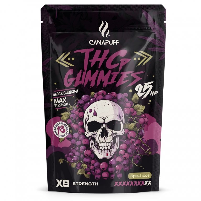 CanaPuff THCp Gummies Black Currant, 5 τεμ x 5 mg, 25 mg