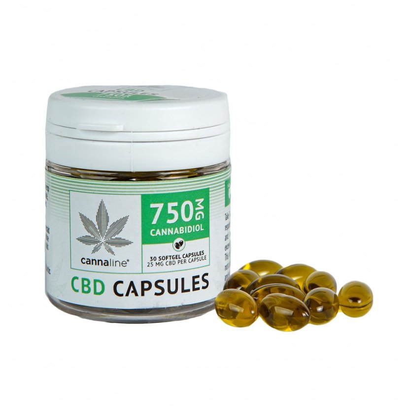 Cannaline Viên nang gel CBD - 750mg CBD, 30 x 25 mg