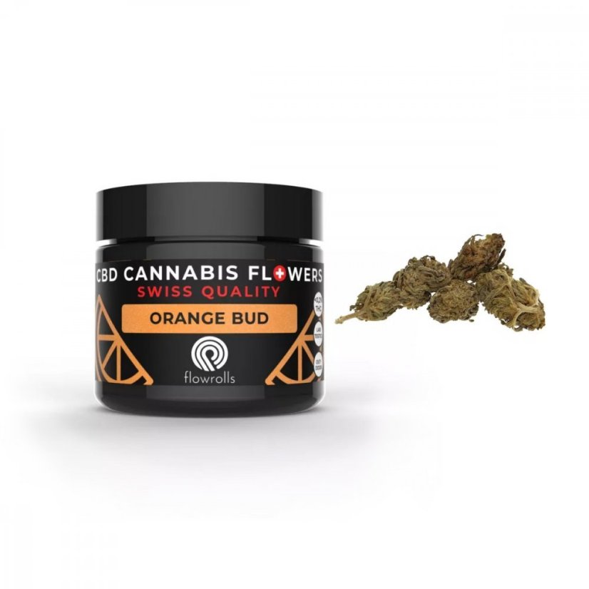 Flowrolls CBD Flor Laranja Botão ao ar livre, 1g - 100g