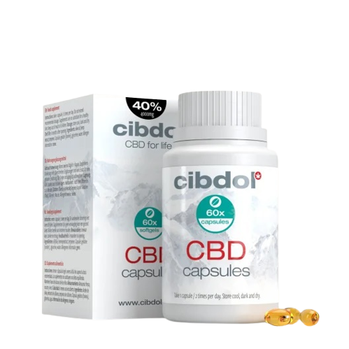 Cibdol გელის კაფსულები 40% CBD, 4000 მგ CBD, 60 კაფსულა