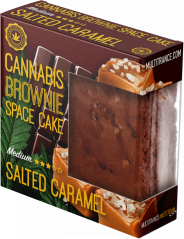 Paquete Deluxe de Brownie de Caramelo Salado con Cannabis (Sabor Sativa Medio) - Caja (24 paquetes)
