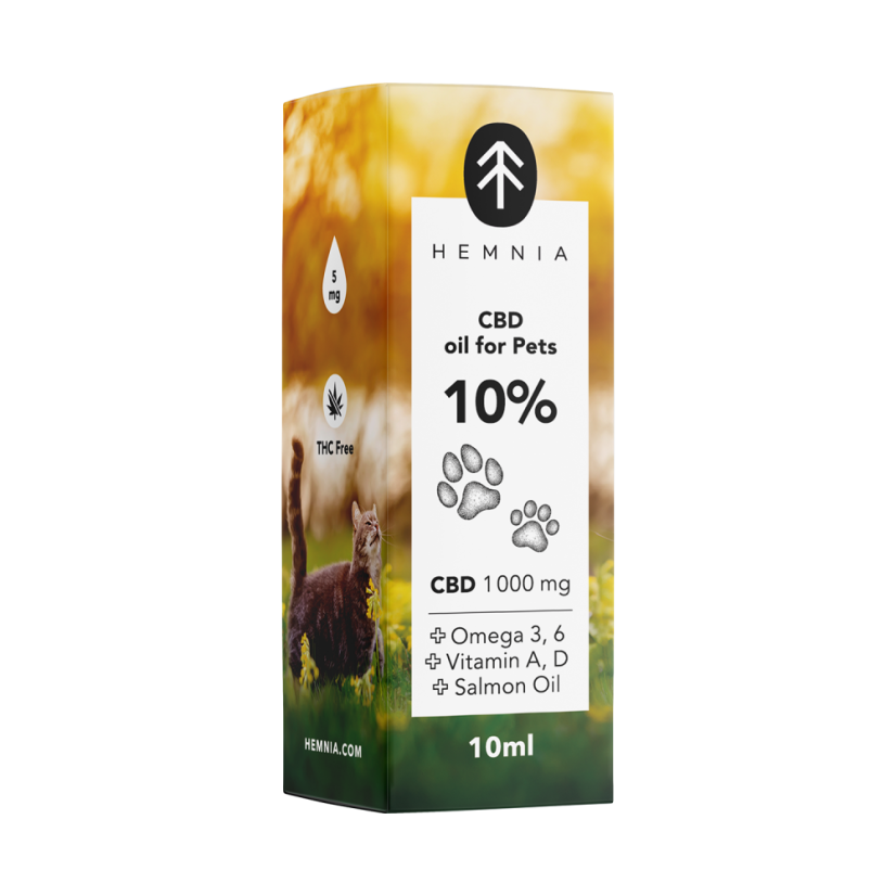 Hemnia CBD lazacolajban állatoknak - 10% CBD, 1000 mg, 10 ml