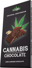 HaZe Cannabis tumšā šokolāde ar kaņepju sēklām - kartona kārba (15 tāfelītes)