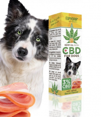 Euphoria Aceite de CBD para perros 3%, 300 mg, 10 ml - sabor a tocino