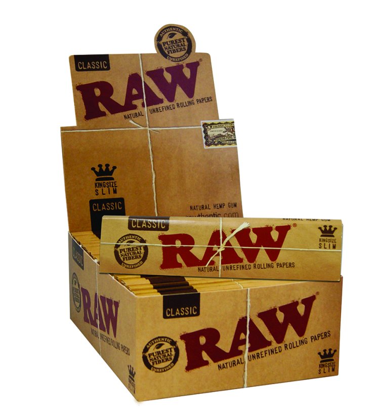 Raw Papers Hârtii Classic King Size Slim, 110 mm, 50 buc în cutie