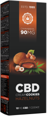 CBD Бисквитки с крем от лешници (90 mg) - Картонена кутия (18 опаковки)