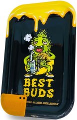 Best Buds Dab nagy fém gördülő tálca mágneses darálókártyával