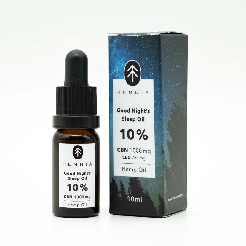 Hemnia Good Night´s Sleep Hemp oil 10%, 1000 mg CBN, 250 mg CBD, 10 ml