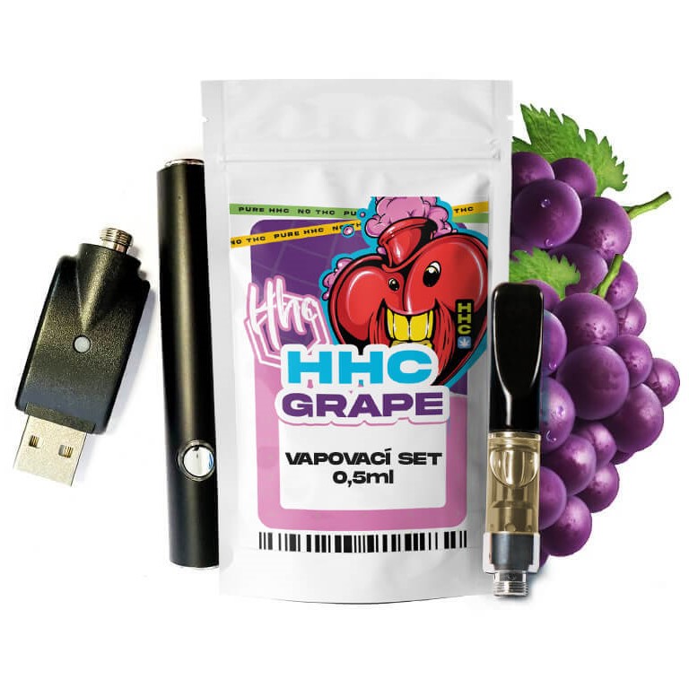 Czech CBD Conjunto HHC Batería + Cartucho Uvas, 94 %, 0,5 jr